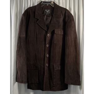 Junction West Men’s Leather Suede Jacket, Brown, Sz: XXL, 75-14